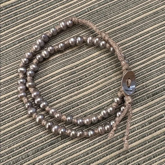 Chan Luu soft grey pearl metallic cord naked wrap adjustable bracelet - Picture 3 of 13